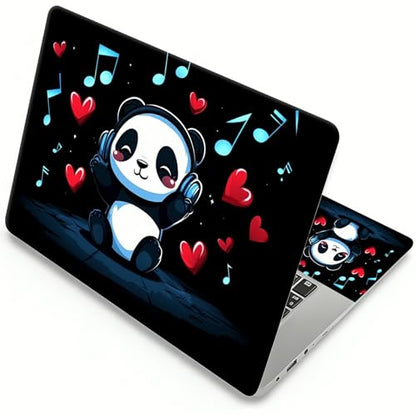 Laptop Skin Sticker Laptop Cover for 12" 13" 13.3" 14" Laptop Stickers,Reusable Skin Sticker Cover Personalized Art Waterproof & Scratch-Resistant Protector Case,Panda Wearing Headphones - color: Panda Wearing Headphones