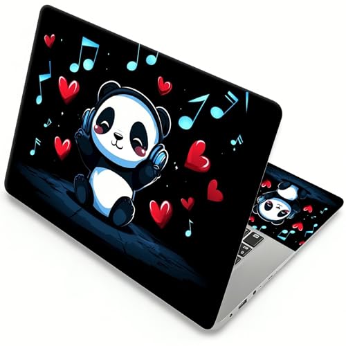 Laptop Skin Sticker Laptop Cover for 12" 13" 13.3" 14" Laptop Stickers,Reusable Skin Sticker Cover Personalized Art Waterproof & Scratch-Resistant Protector Case,Panda Wearing Headphones - color: Panda Wearing Headphones