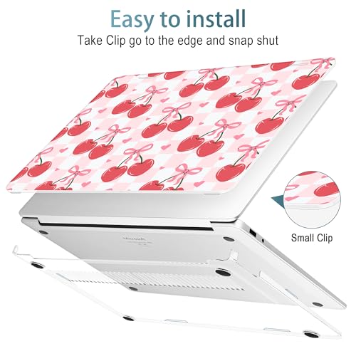 Mektron Printed Case for 2025 Microsoft Surface Laptop Windows 11 Copilot+ PC Surface Laptop 13 inch Touchscreen Display Cover Fits Model 2095, Cherries Bows C353 - color: Cherries Bows C353