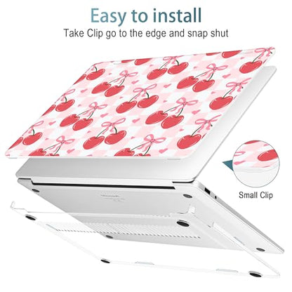 Mektron Printed Case for 2025 Microsoft Surface Laptop Windows 11 Copilot+ PC Surface Laptop 13 inch Touchscreen Display Cover Fits Model 2095, Cherries Bows C353 - color: Cherries Bows C353