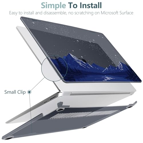 Batianda Case for Microsoft Surface Laptop 15", Starry Night Lake | Fits Surface Laptop for Business 8th Edition 2026 & Surface Laptop 7 2024, 4-in-1 Accessories Bundle, Slim Durable Hard Shell - color: Starry Night Lake