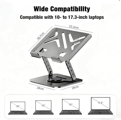Laptop Stand, Laptop Stand for Desk with 360° Rotating Base - color: Silver