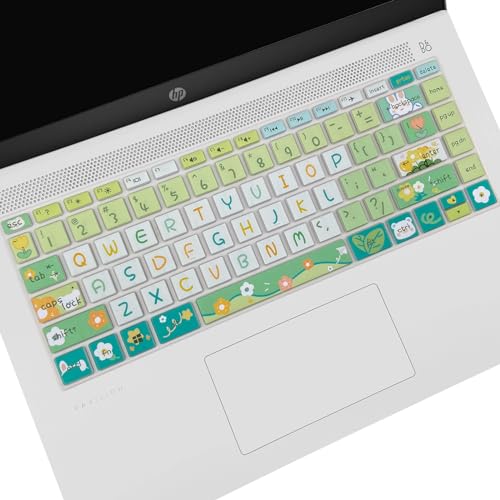 Cute Silicone Keyboard Cover for HP Pavilion x360 14 14-BA/BF/BW/CD/CF/DQ/DK/DH/DS/DF/FQ Series, 14-dk1013dx/dk1003dx/dk0002dx 14-dq1043cl 14-fq0013dx, Cute Flowers - color: Cute Flowers