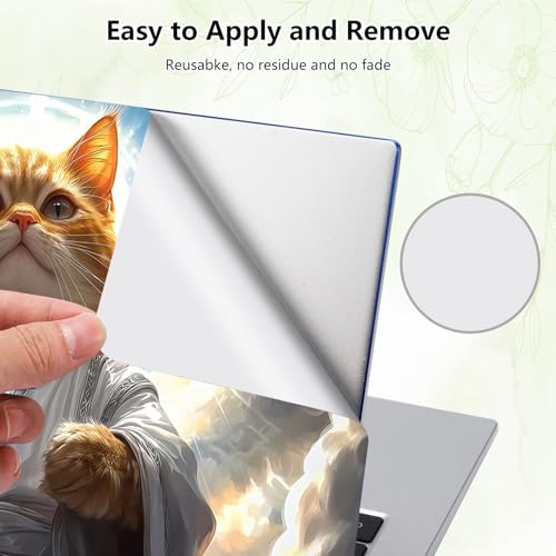 Laptop Skin Sticker Decal, Universal Reusable Vinyl Laptop Cover for 12" 13" 13.3" 14" 15" 15.4" 15.6" Notebook PC, Waterproof Scratch-Resistant with 2 Wrist Pads, Easy to Apply & Remove,Art Cat - color: Art Cat
