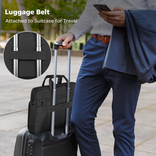 NIDOO 14-15 inch Laptop Shoulder Bag Briefcase Messenger Sleeve for 15" MacBook Air M2 / 15" Surface Laptop 5 4 3/16" MacBook Pro M3 M2 M1 / 15" Dell Latitude 5540/15" Lenovo ThinkBook 15 Gen 4 - color: Black, size: 14 - 15 inch