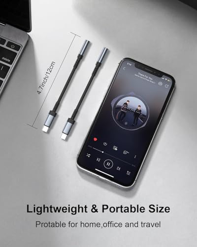 USB C to 3.5mm Audio Adapter 2Pack, Nylon Braided Aux Dongle Cord, Plug and Play, Compatible with iPhone 17/16/15 Pro Max, Samsung S25/S24/S23, iPad Pro, MacBook, Huawei, Xiaomi, for Car/Home/Office