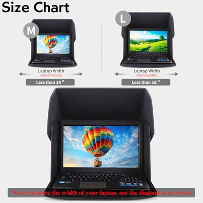 Laptop Sun Shade,Laptop Sun Shade for Working Outside,Foldable and Portable Screen Sun Glare Shield Sleeve,Outdoor Computer Cover,Privacy Protective Hood Sunshade Bag 12-14inch (Patent Pending) - size: 12-14inches