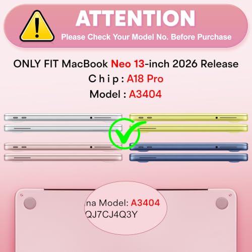 May Chen Compatible with MacBook Neo 13 inch Case 2026 Model A3404, Plastic Hard Shell,Keyboard Cover,Screen Protector,Dust Plug, for MacBook Neo 13" with A18 Pro Chip, Blush Polka dot - color: Blush Polka dot