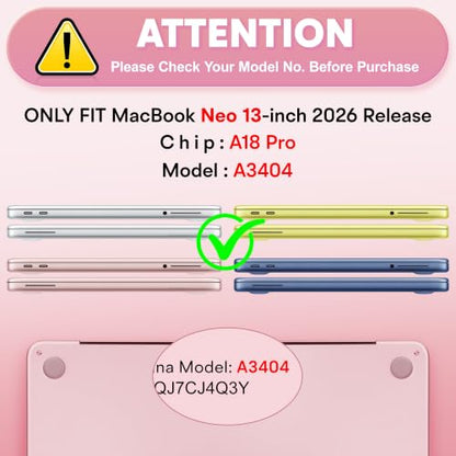 May Chen Compatible with MacBook Neo 13 inch Case 2026 Model A3404, Plastic Hard Shell,Keyboard Cover,Screen Protector,Dust Plug, for MacBook Neo 13" with A18 Pro Chip, Blush Polka dot - color: Blush Polka dot