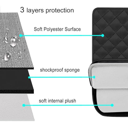 MOSISO Laptop Case 13.3 inch, 13-13.3 inch Laptop Sleeve, Black | Compatible with MacBook Neo/Air 13.6/Pro 13/Pro 14, HP Dell ASUS Lenovo, Square Quilted Vertical Bag with Pocket&Small Case - color: Black, size: 13.3 inch