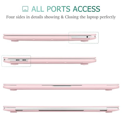 May Chen Compatible with MacBook Pro 13 inch Case 2022 2021 2020 Release Model A2338 M2 M1 A2251 A2289, Plastic Hard Shell Case Keyboard Cover for MacBook Pro 13 Touch Bar Fits Touch ID, Baby Pink - color: Baby pink