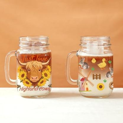 Peacoblue UV DTF Cup Wraps Transfer Stickers Farm Animals and Chickens Pattern, 10 Sheets Waterproof Custom Vinyl Transfer Sticker 16oz Coffee Glass Cup Tumbler Bottle Mug Decals for Men Women - style: Farm Animals and Chickens