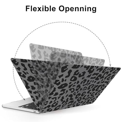 AKIT for MacBook Air 13 inch Case M5 M4 M3 M2 2026-2022, Black Leopard | A3449 A3240 A3113 A2681, Aesthetic Pattern Hard Shell Laptop Case+Screen Protector+Keyboard Cover for MacBook Air 13.6 inch - color: Black Leopard