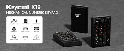 Gasket Creamy Mechanical Numpad Programmable Macro Keypad Wireless 2.4G/Bluetooth 5.0/Wired USB-C RGB Backlit Hot Swappable Number Pad Rechargeable Numeric Keyboard Metal Knob, Black - color: Black