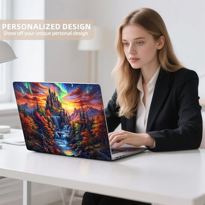 Universal Laptop Skin Sticker for 12/13/14/15.6 Inch Laptops, Reusable Vinyl Laptop Decal Cover, Waterproof Scratch Resistant Notebook Skin with 2 Wrist Pads,Colorful Castle - color: Colorful Castle