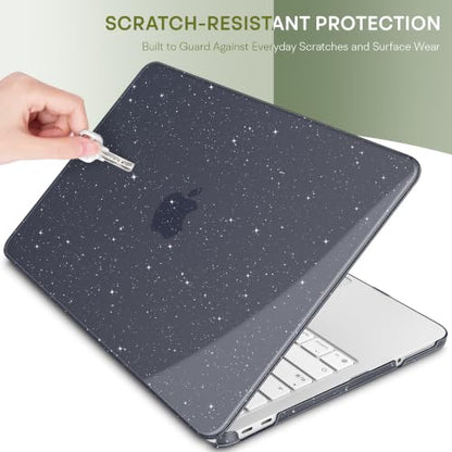 May Chen Compatible with MacBook Neo 13 inch Case 2026 Model A3404, Plastic Hard Shell,Keyboard Cover,Screen Protector,Dust Plug, for MacBook Neo 13" with A18 Pro Chip, Glitter Black - color: Glitter Black