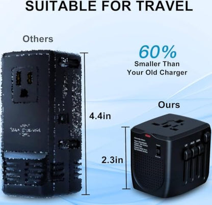 Travel Converter Adapter Voltage Converter that Steps Down 220 Volts to 110 Volts for use in Over 200 Countries,Including The U.S., U.K., Europe, and Australia (Black)