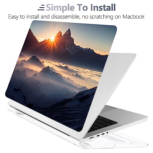 Batianda for MacBook Pro 16 Inch Case 2026-2021 Release M5 M4 M3 M2 M1 Pro/Max, 1.2mm Slim Creative Graphic Hard Shell Cover with Keyboard Cover, Screen Protector 4-in-1 Bundle, Sunrise - color: Sunrise