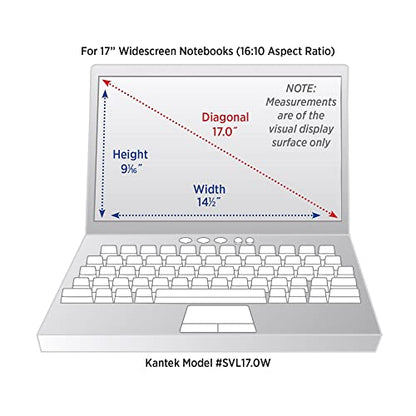 Kantek Secure-View Blackout Privacy Filter for 17-Inch Widescreen Notebooks (Measured Diagonally – 16:10 Aspect Ratio), Anti-Glare, Anti-Blue Light (SVL17.0W) - style: 17" Widescreen (16:10 Ratio)