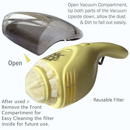 Lightweight Mini Vacuum with Strong Suction - Perfect for Keyboard, Desktop Dust Removal (Yellow) - color: Yellow