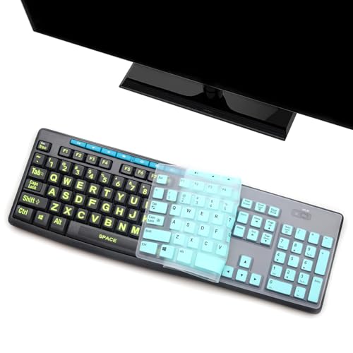 Keyboard Cover Skin Protector Fit Logitech MK275 MK270 Keyboard, Logitech K200 K260 K270 MK200 MK260 Ultra Thin Desktop PC Silicone Keyboard Cover-HotBlue - color: HotBlue