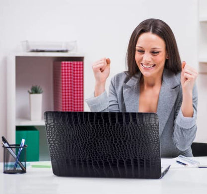 Crocodile Case for MacBook Air 13 inch 2026 M5, 2022-2025 M4/M3/M2 | Model A3449 A3240 A3113 A2681, Texture Crocodile Aligator Skin Snakeskin PU Leather Hardshell Case & Keyboard Cover, Black - color: ## Black Crocodile