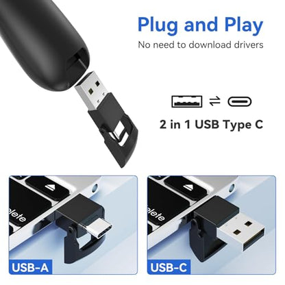 Presentation Clicker with Case Storage: Wireless Presenter Remote: Red Laser Pointer Computer Clickers, USB C PowerPoint PPT Clicker for Mac Laptop, Slideshow Google Slide Advancer - style: Red Laser + Case