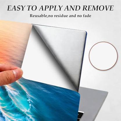 DEGDFSGR 12.1-15.6 Inch Universal Reusable Laptop Skin Sticker Decal, Waterproof Removable Protector for Notebook Cover, Scratch-Resistant Vinyl Cuttable Full Wrap Sticker, Sunrise Ocean Waves - color: Sunrise Ocean Waves