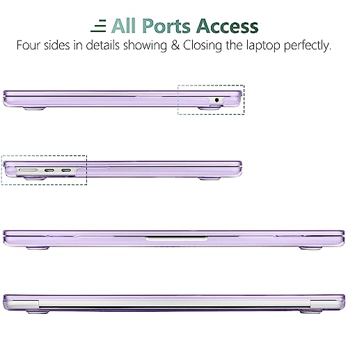 for MacBook Air 15 Inch Case M5 M4 M3 M2 (2026-2023) A3448 A3241 A3114 A2941, Protective Hard Shell Cover Compatible with Touch ID & Liquid Retina Display - Crystal Purple - color: Crystal Purple