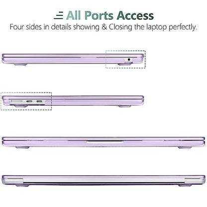 for MacBook Air 15 Inch Case M5 M4 M3 M2 (2026-2023) A3448 A3241 A3114 A2941, Protective Hard Shell Cover Compatible with Touch ID & Liquid Retina Display - Crystal Purple - color: Crystal Purple