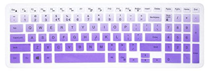 Silicone Keyboard Cover Compatible for 15.6" Dell Inspiron 15 3000 & 5000 Series, 17.3 inch Dell Inspiron 17 5000 Series, Inspiron 15 i3541 i5566, Inspiron 17 i5749 Series Laptop (Purple Ombre) - color: Purple Ombre