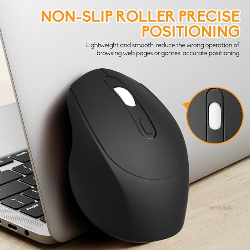 Guiheng Wireless Bluetooth Mouse,Dual Mode Rechargeable Silent Slim Laptop Mouse,Portable(BT5.2+USB Receiver) Computer Mice,for Laptop,Desktop Computer,ipad Tablet,Phone,Mac (Black) - color: black
