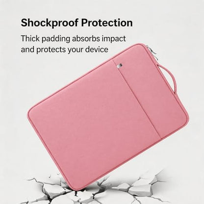 RAINYEAR 16 inch Laptop Sleeve Carrying Case with Handle & Pocket, Pink | Protective Padded Polyester Laptop Sleeve Case Briefcase Handbag for 16 inch MacBook Pro/Max M1 M2 M3 M4 M5 - color: Pink, size: 16"