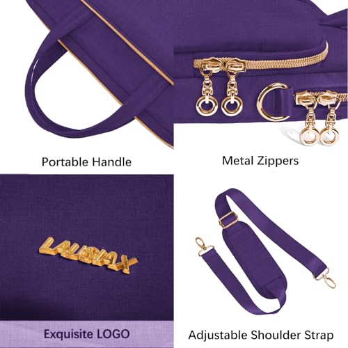 Laptop Case Bag Women Men Computer Sleeve Compatible with MacBook/Dell/HP/Acer/ASUS, Waterproof Shoulder Carrying Briefcase, Violet, 17-17.3 Inch - color: Violet, size: 17.3 inch