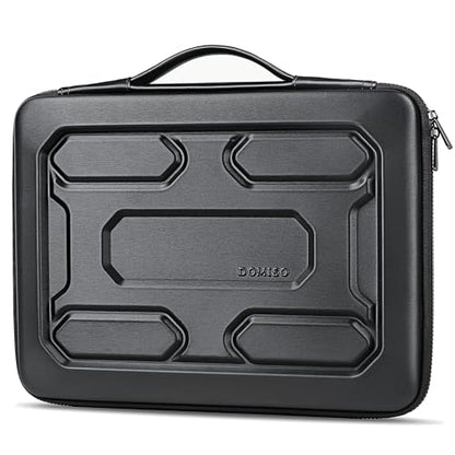 DOMISO 15.6 inch Laptop Sleeve with Handle Shockproof Computer Bag Waterproof EVA Protective Carrying Case for 15.6" Lenovo Yoga 720 IdeaPad 310 320 ThinkPad T570/Dell Inspiron 15/HP Envy 15, Black - color: Black, size: 15.6 inch