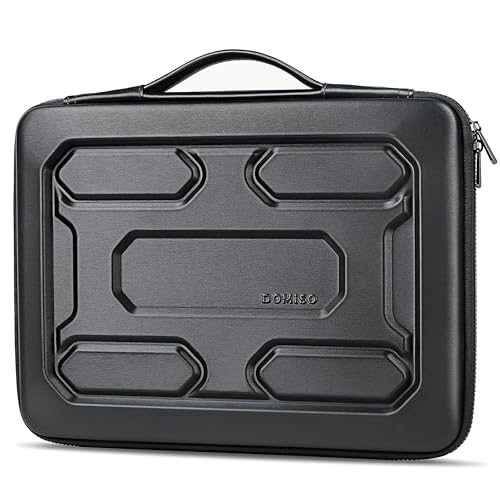 DOMISO 13.3 inch Laptop Sleeve with Handle Shockproof Computer Bag Waterproof EVA Protective Carrying Case for 13-13.3 inch Notebooks/13 MacBook Air/MacBook Pro Retina/Dell XPS 13/Samsung/HP, Black - color: Black, size: 13.3 inch
