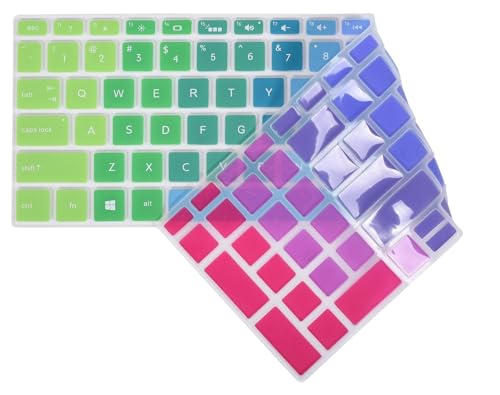 Keyboard Protector Skin Cover Compatible with HP Pavilion 15.6" Series/HP 15.6 Touchscreen Laptop 15-BS020WM/15.6" HP Pavilion x360 Series/15.6" HP Envy x360 Series/17.3" HP Pavilion Series -Rainbow - color: Rainbow