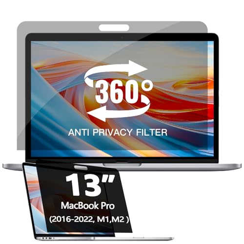 360° Privacy Screen Protector Compatible for MacBook Air 13''(2018-2021,M1) | Privacy Screen Filter for MacBook Pro 13'' (2016-2022,M1,M2), Anti-Spy/Anti Fingerprint/Anti Blue Light/Anti Glare - color: MacBook Pro 13 Inch (2016-2022, M1,M2)