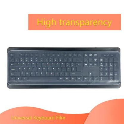 Universal Keyboard Cover for Standard Size PC Computer Desktop Keyboards, Clear Waterproof Anti-Dust Silicone Keyboard Protector Cover Skin (Size: 17.52" x 5.51")