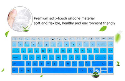 Keyboard Cover for HP Pavilion x360 14 & HP Laptop 14-dq 14-fq 14-cd/ce/cf 14-dk 14m-dh 14-dq0052dx 14-dq5043cl 14-fq1023cl 14-fq1074nr 14-dk0002dx 14-dh2011nr 14t-dq300 14m-cd0003dx 14-cf2112wm Skin - color: Ombre Blue