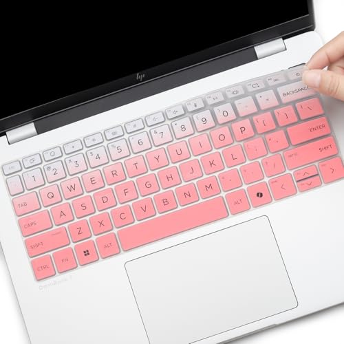 Keyboard Cover for 2026 2025 HP OmniBook 5 14 inch & OmniBook 7 14", OmniBook 5/7 14-fp0057nr 14-he0017nr 14t-hh000 14t-hk000 14z-hm000 14z-hn000 14-kf0712nr 14t-km000 14-fr0017nr 14-fs0000 14t-hg000 - color: Ombrepink