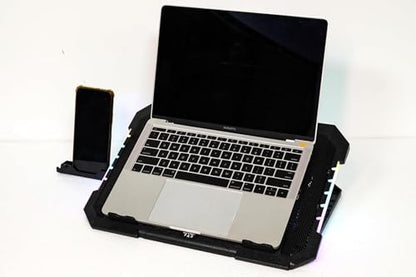 RGB Gaming Laptop Cooling Pad 17-12Inch 4Fans (Customized RGB Sidelight with Switch,Laptop Fan Speed Adjustable,5 Heights Adjustment with Phone Holder)Fit Apple MacBook Laptop Fan Cooling Pad - color: RGB 4Fan 12-17inch
