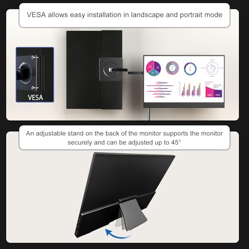IBW 4K Portable Monitor 15.6" 3240x2160 UHD USB-C HDMI Laptop Monitor, 100% Adobe RGB IPS Computer Gaming Display HDR Travel Monitor w/Speakers & Kickstand for Laptop Xbox PS5 Switch PC Phone