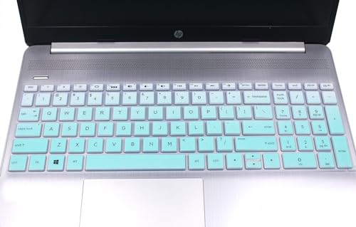Keyboard Skin Cover for 15.6" HP Envy x360 15m-bp 15m-bq, HP Spectre x360 15-ch011dx, HP 15t-dy/dw 15-DW/DY/DB/CB/CC/CD/CS/BW/BS/DA/EF Series, HP Envy 17 17t 17M 17-by 17-bs 17-bw Series (Mint Ombre) - color: Mint Ombre