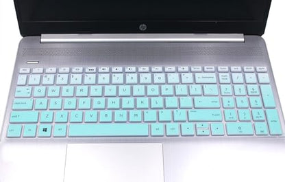 Keyboard Skin Cover for 15.6" HP Envy x360 15m-bp 15m-bq, HP Spectre x360 15-ch011dx, HP 15t-dy/dw 15-DW/DY/DB/CB/CC/CD/CS/BW/BS/DA/EF Series, HP Envy 17 17t 17M 17-by 17-bs 17-bw Series (Mint Ombre) - color: Mint Ombre