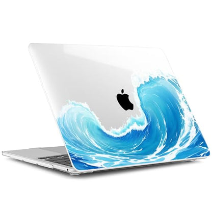 Batianda AstroGrid Case for MacBook Air 13 inch 2018-2020, Blue Waves | Fits Model A2337 M1/A2179/A1932, with Blue Ocean Wave Design, Slim Hard Shell For Surfers, Students And Beach Lovers - color: Blue Waves