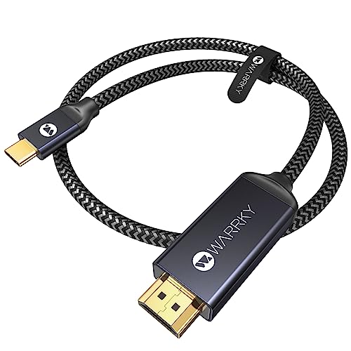 Warrky USB C to HDMI Cable 3.3ft (4K@60Hz) [Aluminum Shell, Gold-Plated Plug] Type-C to HDMI 2.0 Cord, Thunderbolt 4/3 Compatible with iPhone 15 Series, MacBook Pro/Air, Galaxy, Surface, Dell, iPad - size: 3.3FT, style: 4K@60Hz