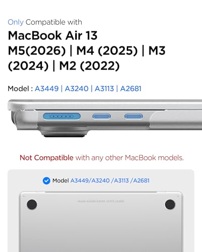 Spigen for MacBook Air 13 inch Case M5 (2026), MacBook Air 13 inch M4/M3/M2 (2025-2022), Air Skin Matte Thin Clear Case Cover, 13.6 inch, A3240, A3113, A2681, Frost Clear - color: Frost Clear, size: MacBook Air 13" M5/M4/M3/M2 (2026-2022)