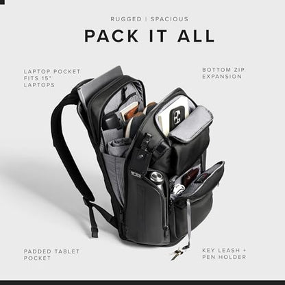TUMI - Alpha Bravo Nomadic Backpack - Men's Durable Carry On Bag - 18.8" X 15.0" X 9.0" - Fits up to 15" Laptop - Black - color: Black