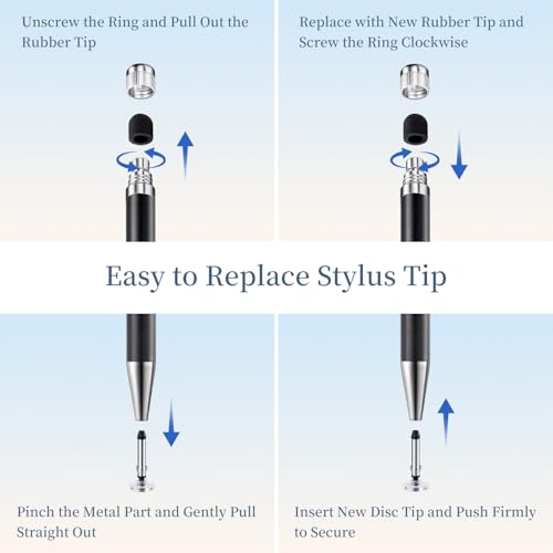 ChaoQ 2-in-1 Stylus Pen for Touchscreen, 6 High Sensitivity Stylus (Black) - color: 6 Black